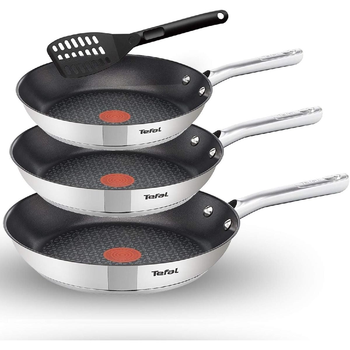 Tefal Duetto+ set 3 τεμάχια τηγάνια 20/24/28cm inox (G732S3)