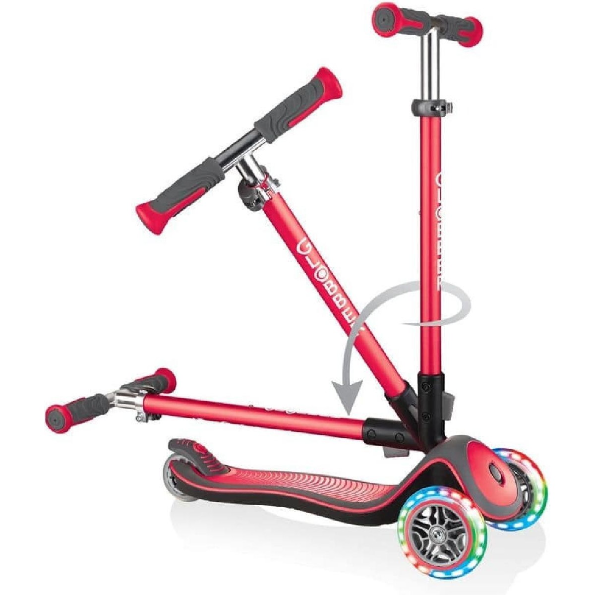 Globber Elite Deluxe With Light-up Wheels Scooter, red (444-402)