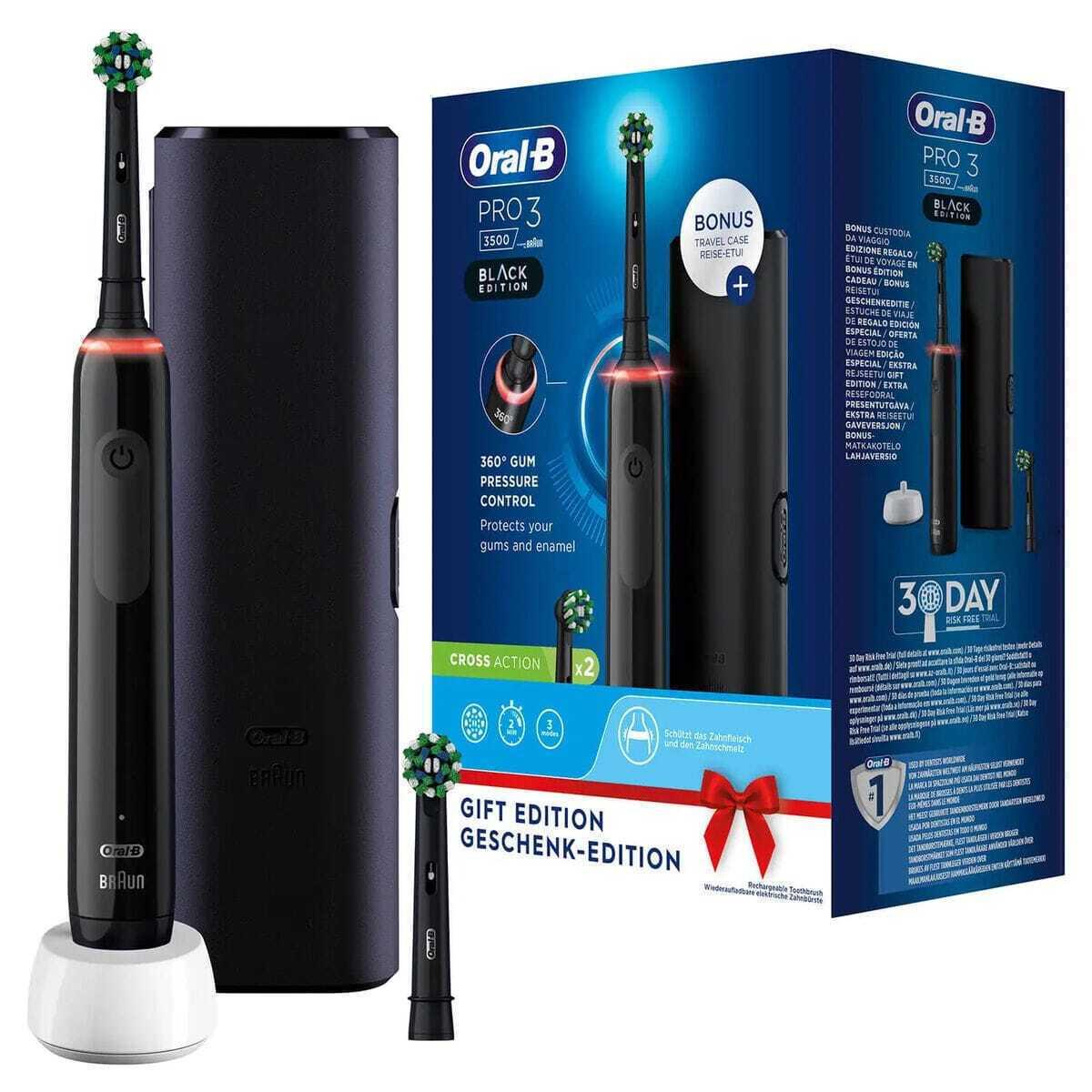 Braun Oral-B Pro 3 3500 Black Edition & θήκη ταξιδίου