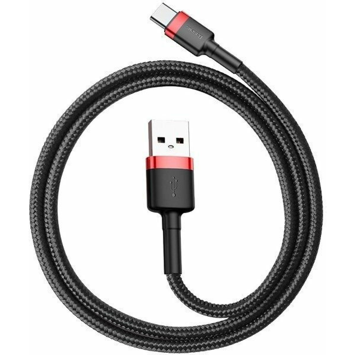 Baseus Cafule Braided USB 2.0 Cable USB-C male - USB-A male Μαύρο 2m (CATKLF-C91)