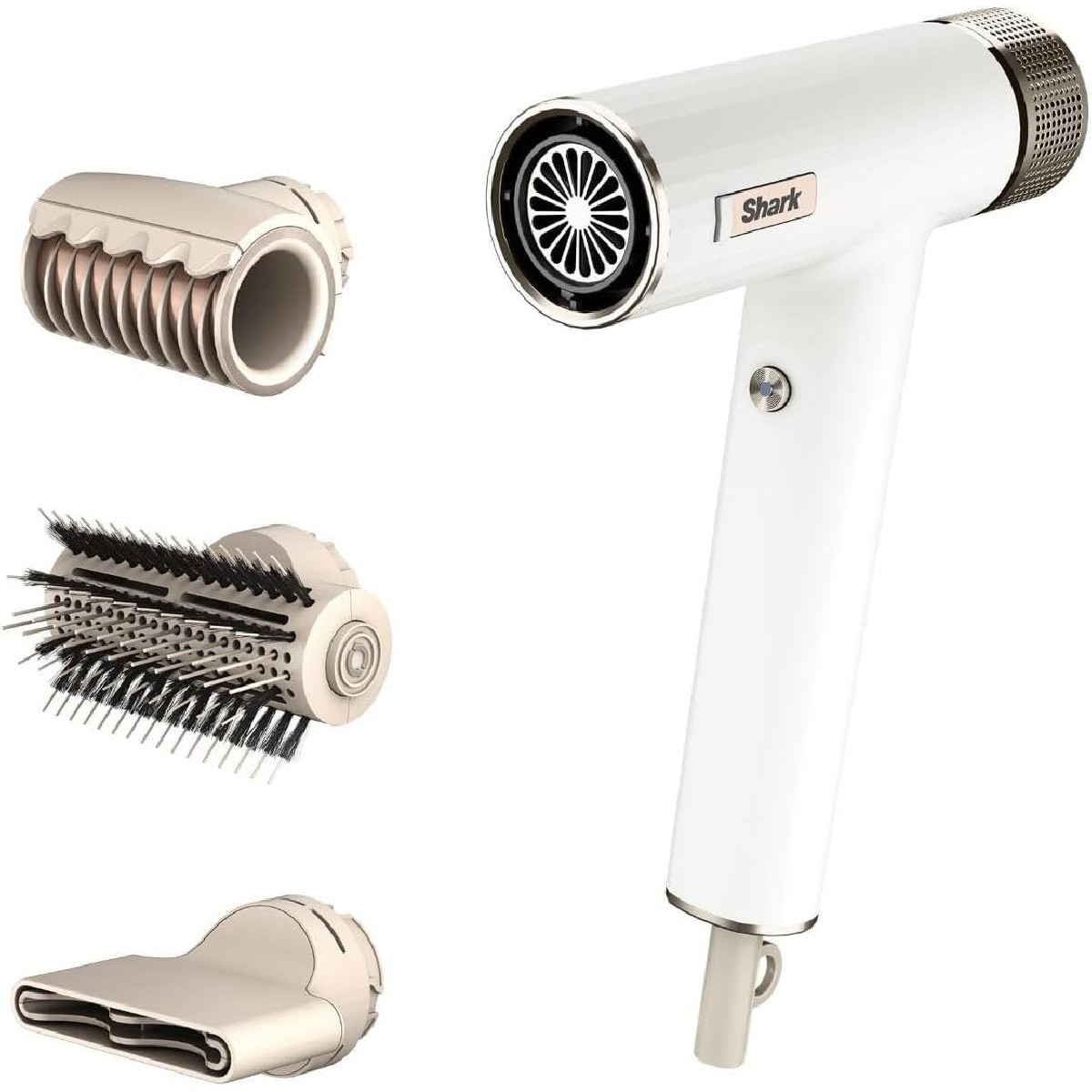 Shark HD333EU SpeedStyle Hair Dryer & Finisher RapidGloss for Straight and Wavy Hair 1700 watt Silk white