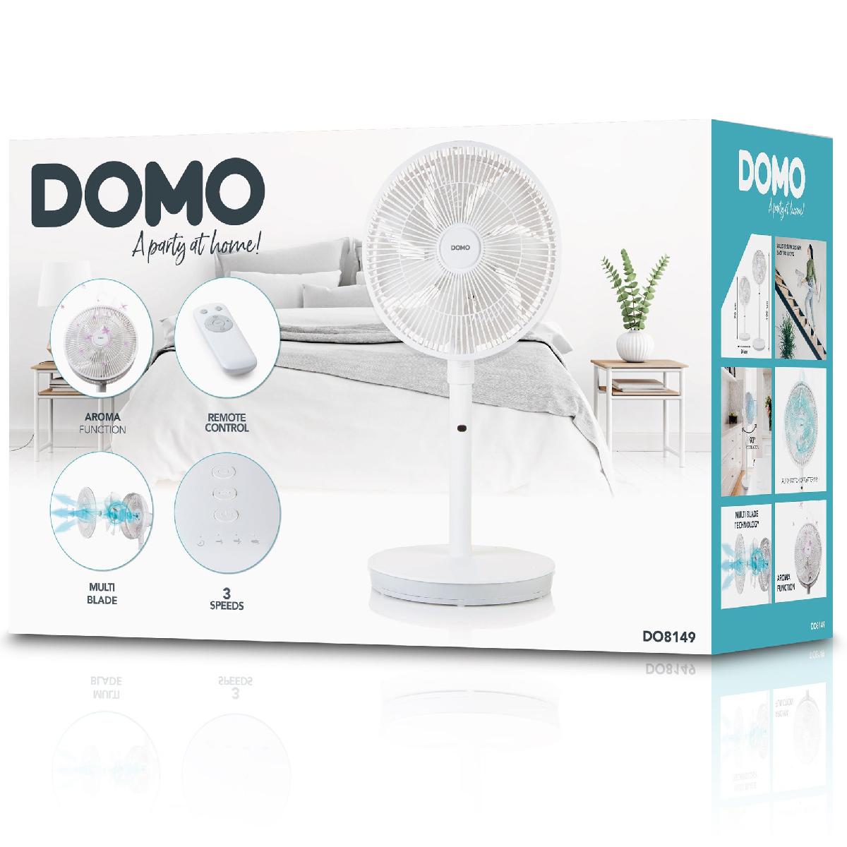 DOMO DO8149 Stand fan 'Multi Blade'  35 cm with aroma function and timer 45 watt white