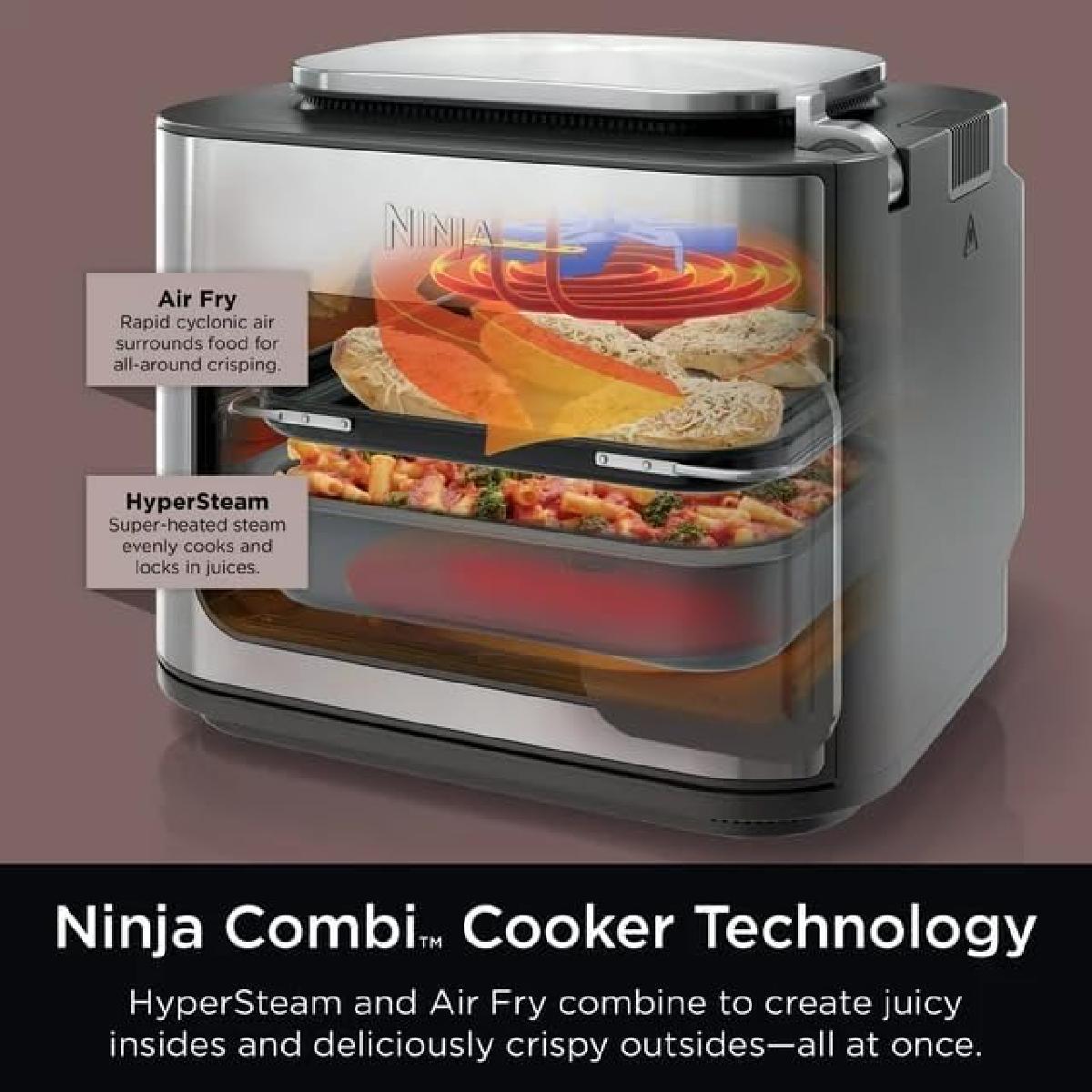 Ninja Combi SFP700EU All-in-One Multicooker, Oven, & Air Fryer 12,5 lt Stainless Steel