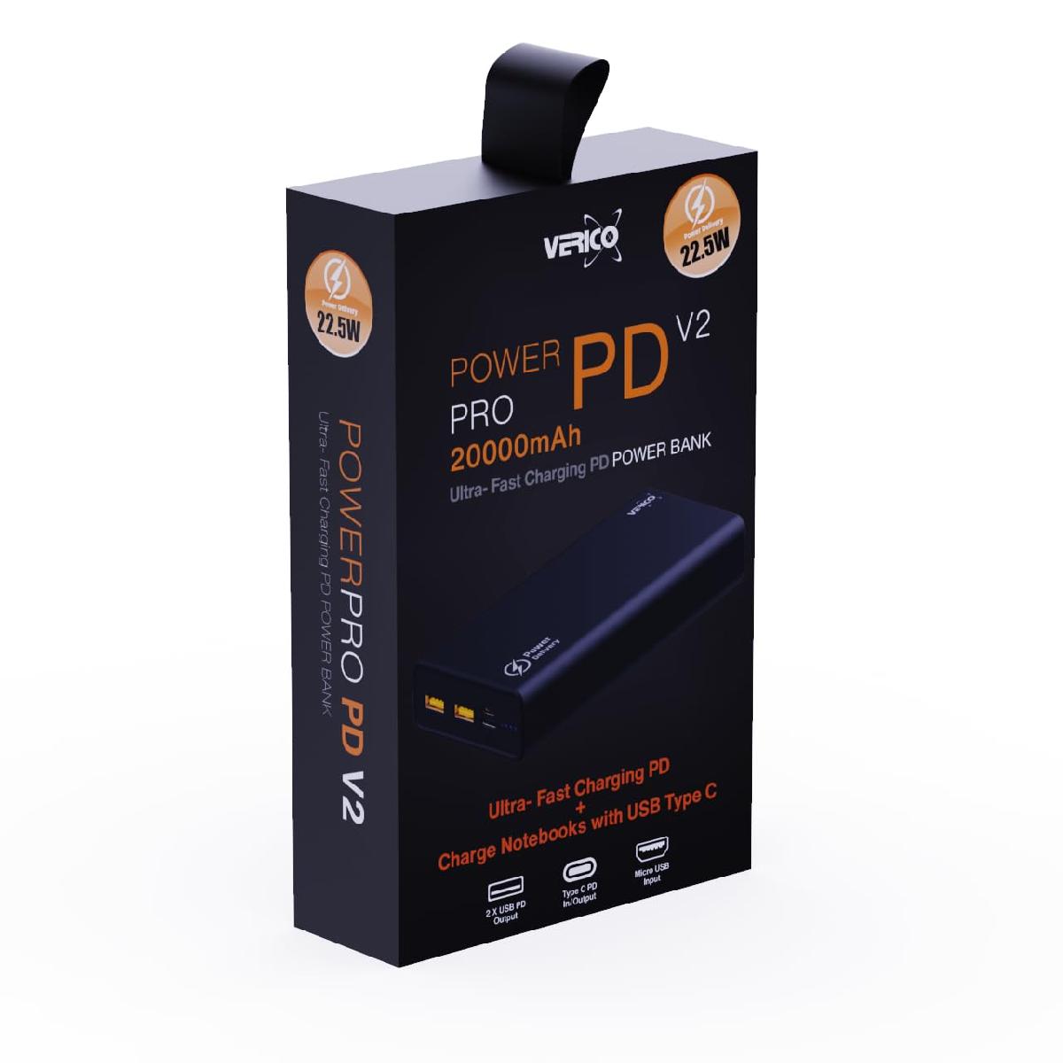 Verico Power Pro PD V2 Powerbank 20.000mAh black