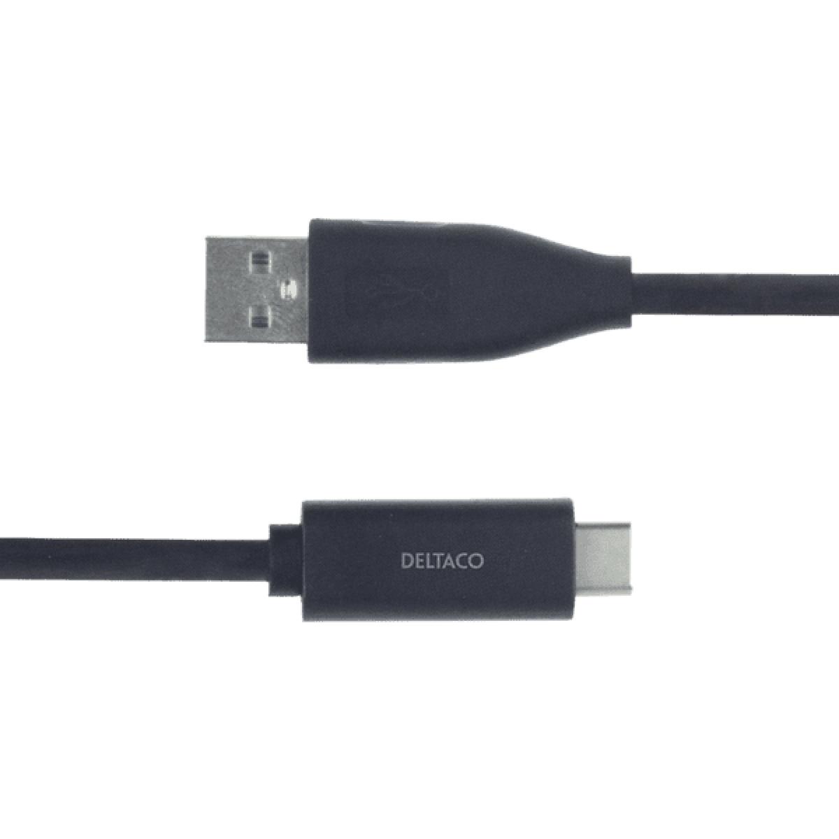 Deltaco USBC-1004M USB-C to usb-Α cable 1m 3A black