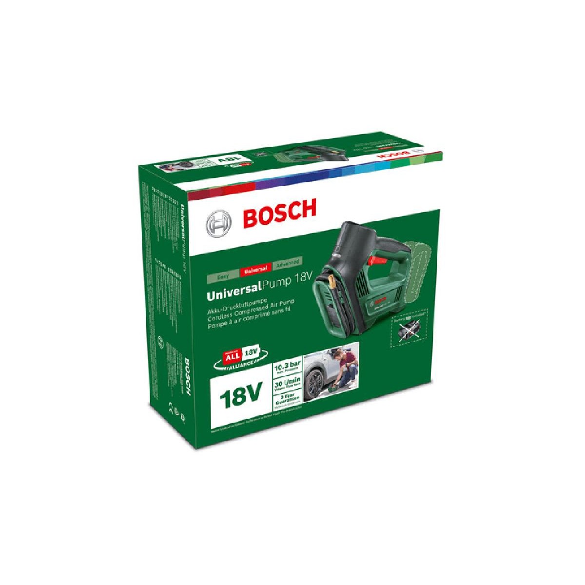 Bosch Universal Pump Battery Air Pump 18V 10,3 Bar Χωρίς Μπαταρία & Φορτιστή (0603947100)