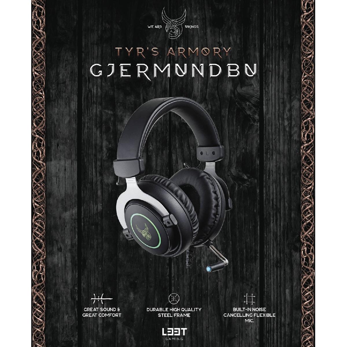 L33T Gaming Headset Gjermundbu led RGB 3,5mm black