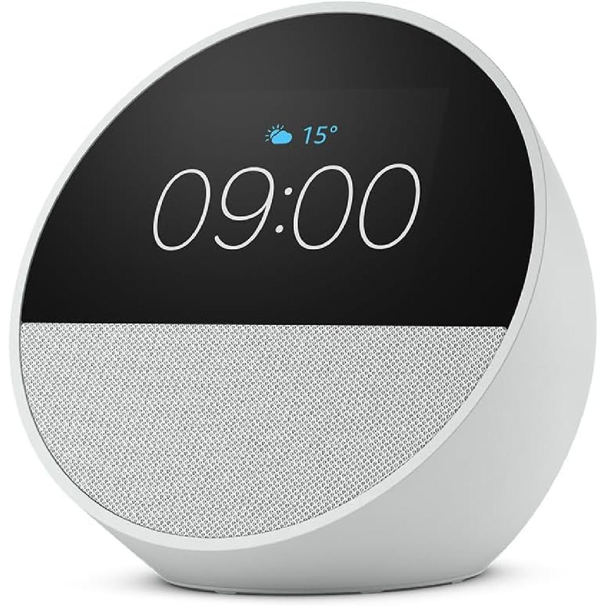 Amazon Echo Spot (2024) Smart alarm clock  with Alexa, white  (B0C2RSK776)