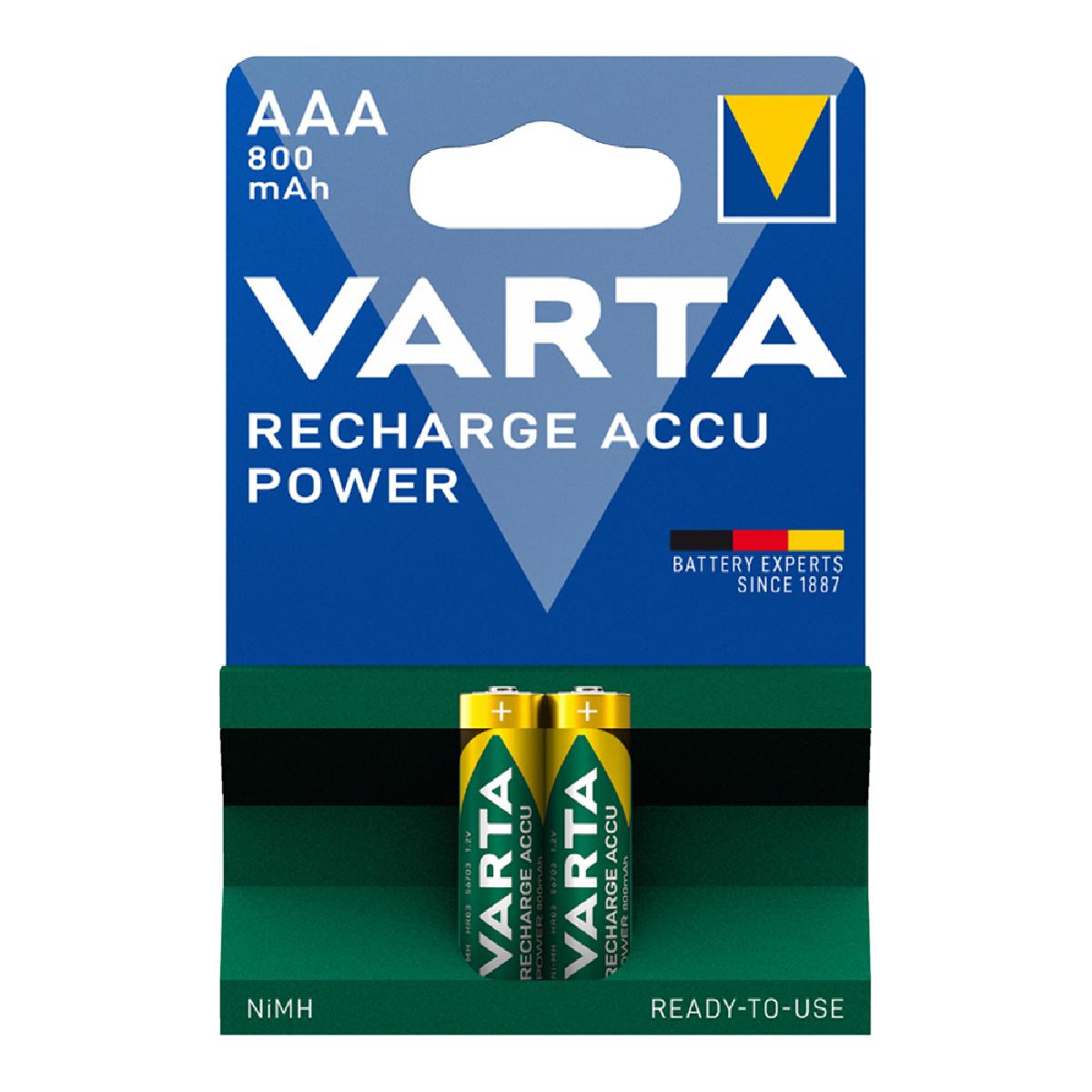 Varta rechargable batteries 800mah Micro AAA 1.2V 2-pack