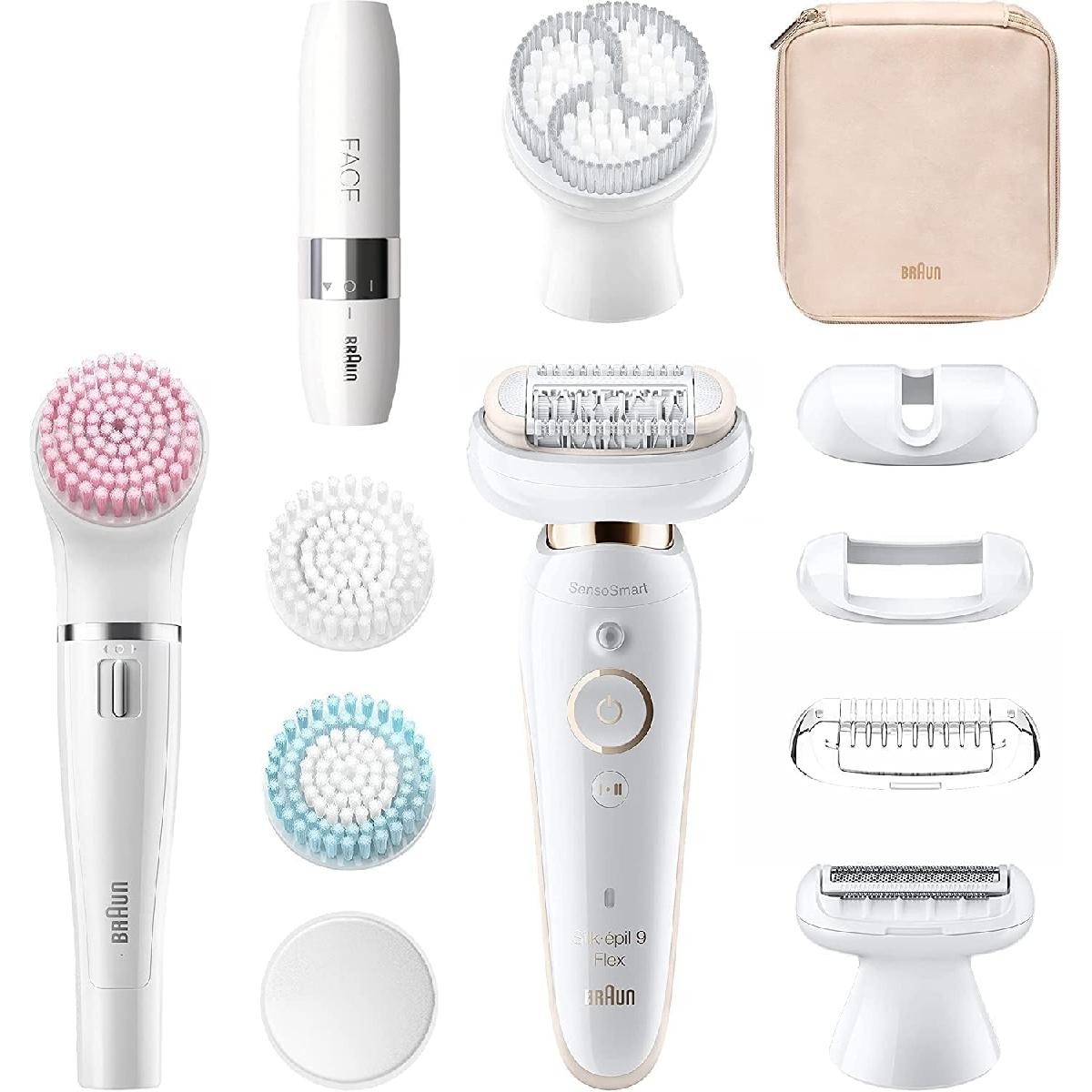 Braun SES 9105 Beauty Set 9 Flex epilator + FaceSpa white gold