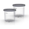 NINJA Dessert Tubs & Lids 2 plastic pieces compatible with CREAMi DELUXE NC300EU 470 ml (4437KU300EUUK)