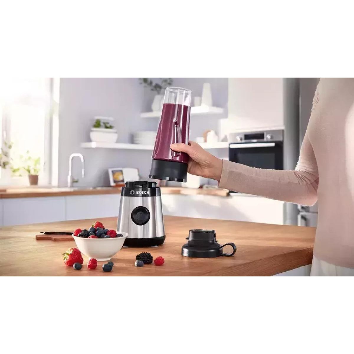 Bosch MMB2111M VitaPower Serie 2 Μπλέντερ για Smoothies 0.65lt 450W Inox black