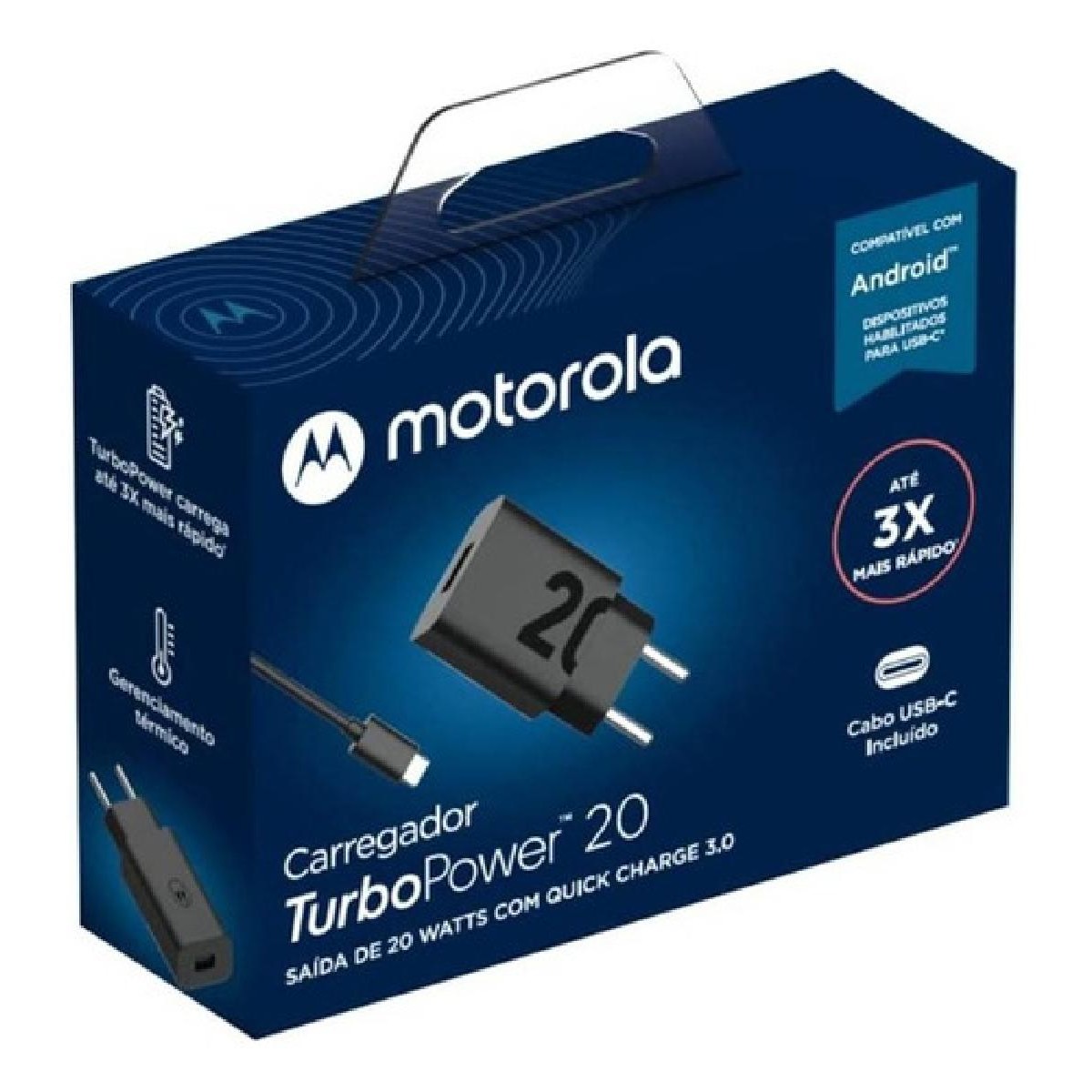 Motorola JMC202-C TurboPower charger 20 watt USB-A to USB-C with cable black