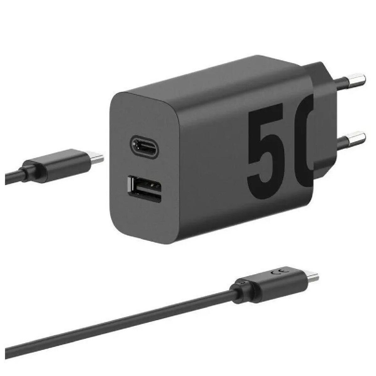 Motorola SJMC502 TurboPower charger duo 50 watt USB-C to USB-C with cable black