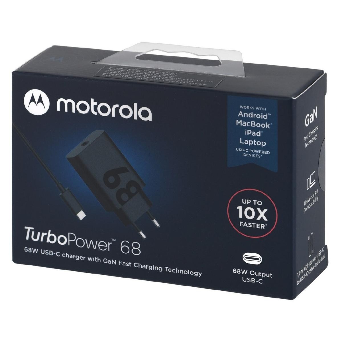 Motorola SJMC682 TurboPower charger 68 watt USB-C to USB-C with cable black