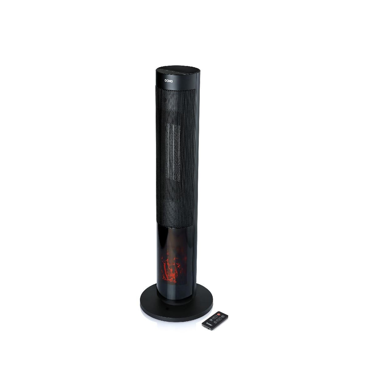 Domo DO7345H Ceramic Heating Tower with Timer and Fireplace effect 2000 watt black