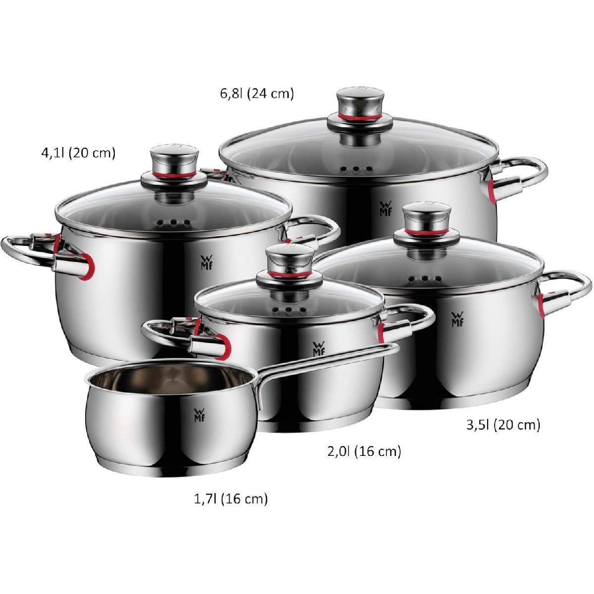 WMF WMF7455 Quality One Cooking Pot Set 5pcs (07 7455 6380)