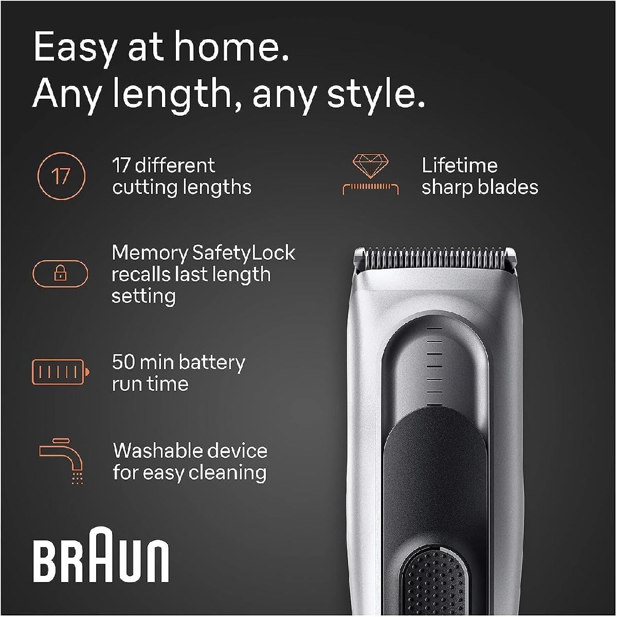 Braun HC7390 Series 7 Hair Clipper Silver