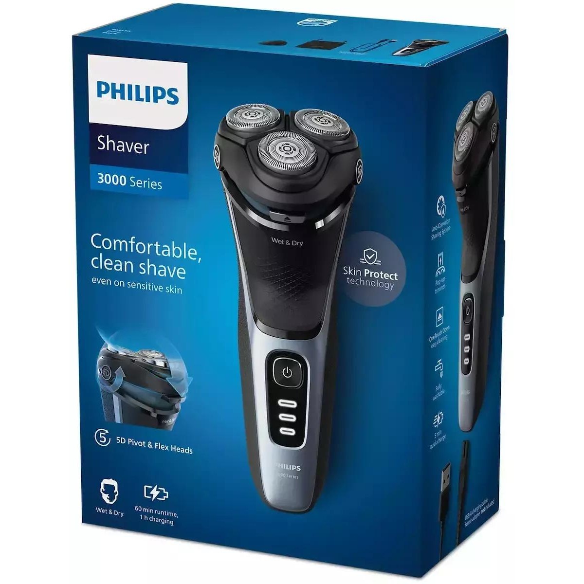 Philips 3000 Series S3243/12 Επαναφορτιζόμενη Ξυριστική Μηχανή