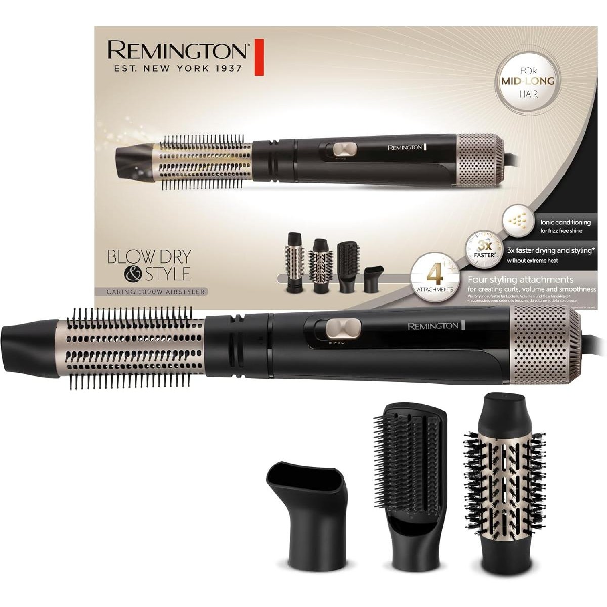 Remington AS7500 Blow Dry & Style Caring 1000 watt Airstyler