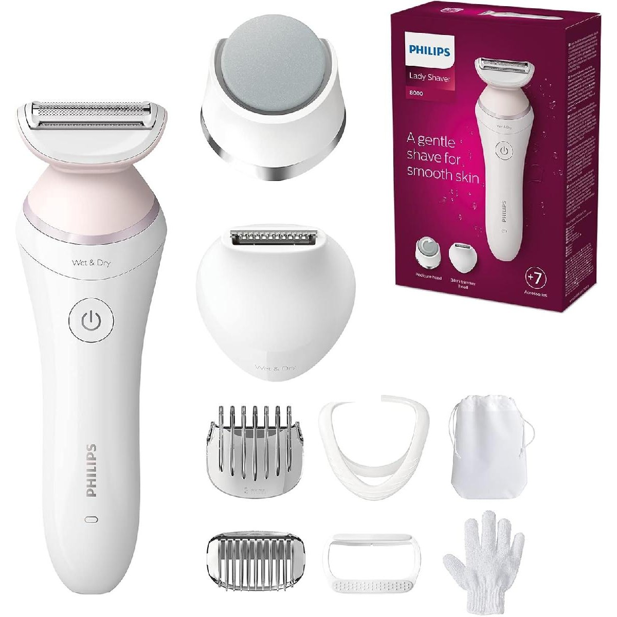 Philips BRL176/00 Lady Shaver Series 8000 Cordless with Wet and Dry use, White