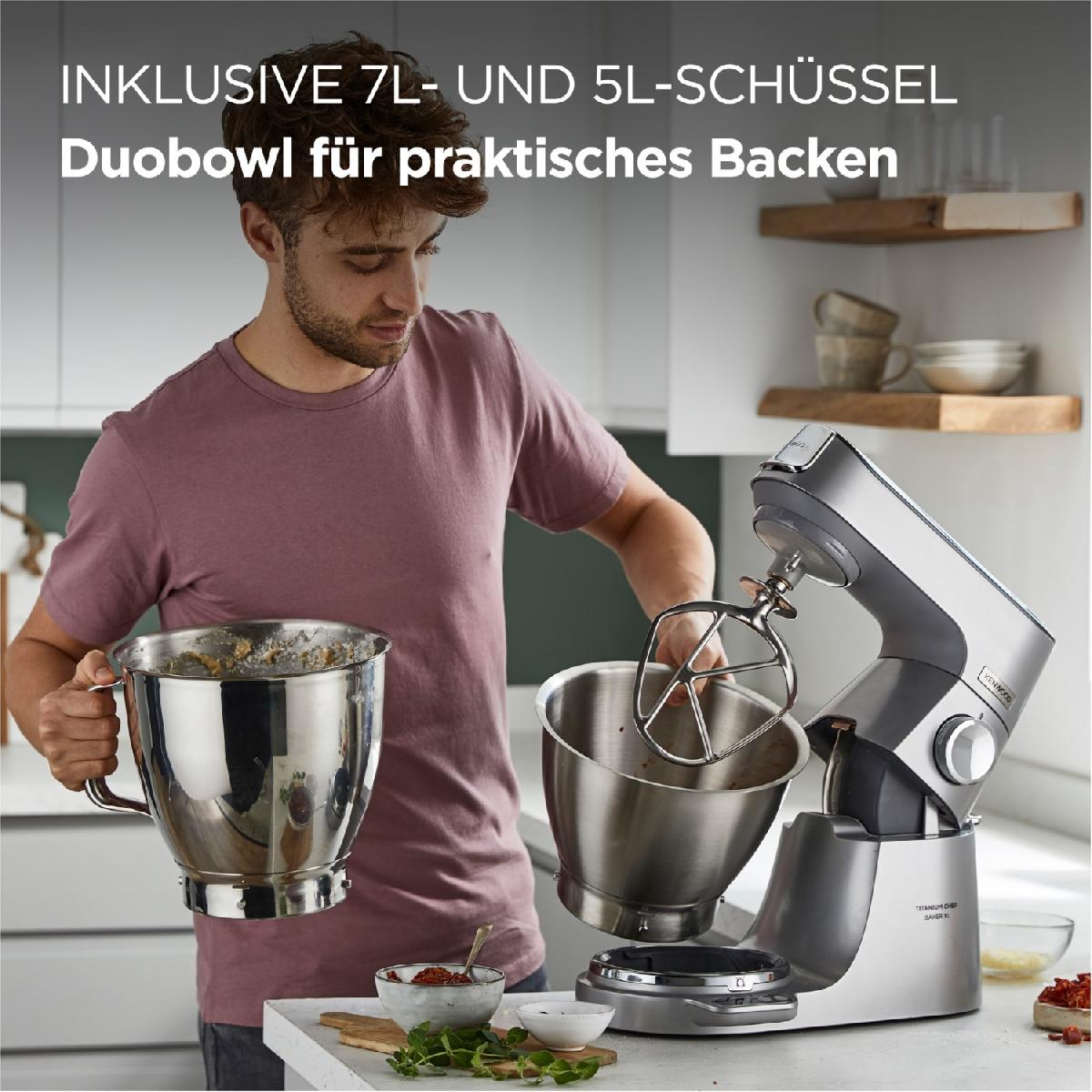 Kenwood KVL85.594SI Titanium Chef Baker XL stand mixer 1200 watt 7 lt