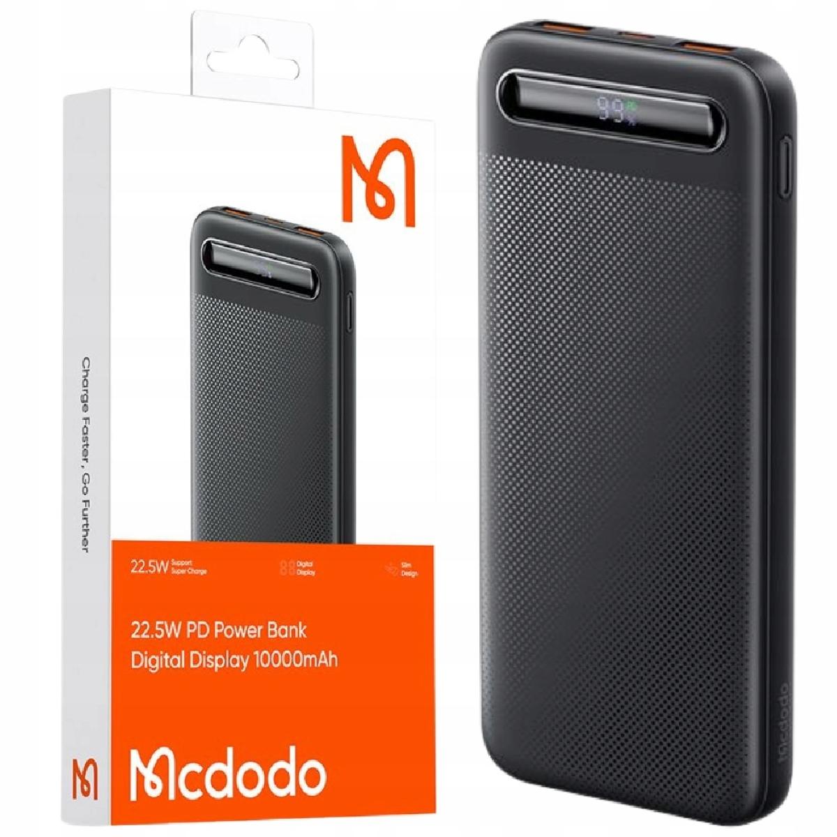 Mcdodo MC-3881 PD Power Bank 22.5 watt Digital Display 10000mAh 2A  black