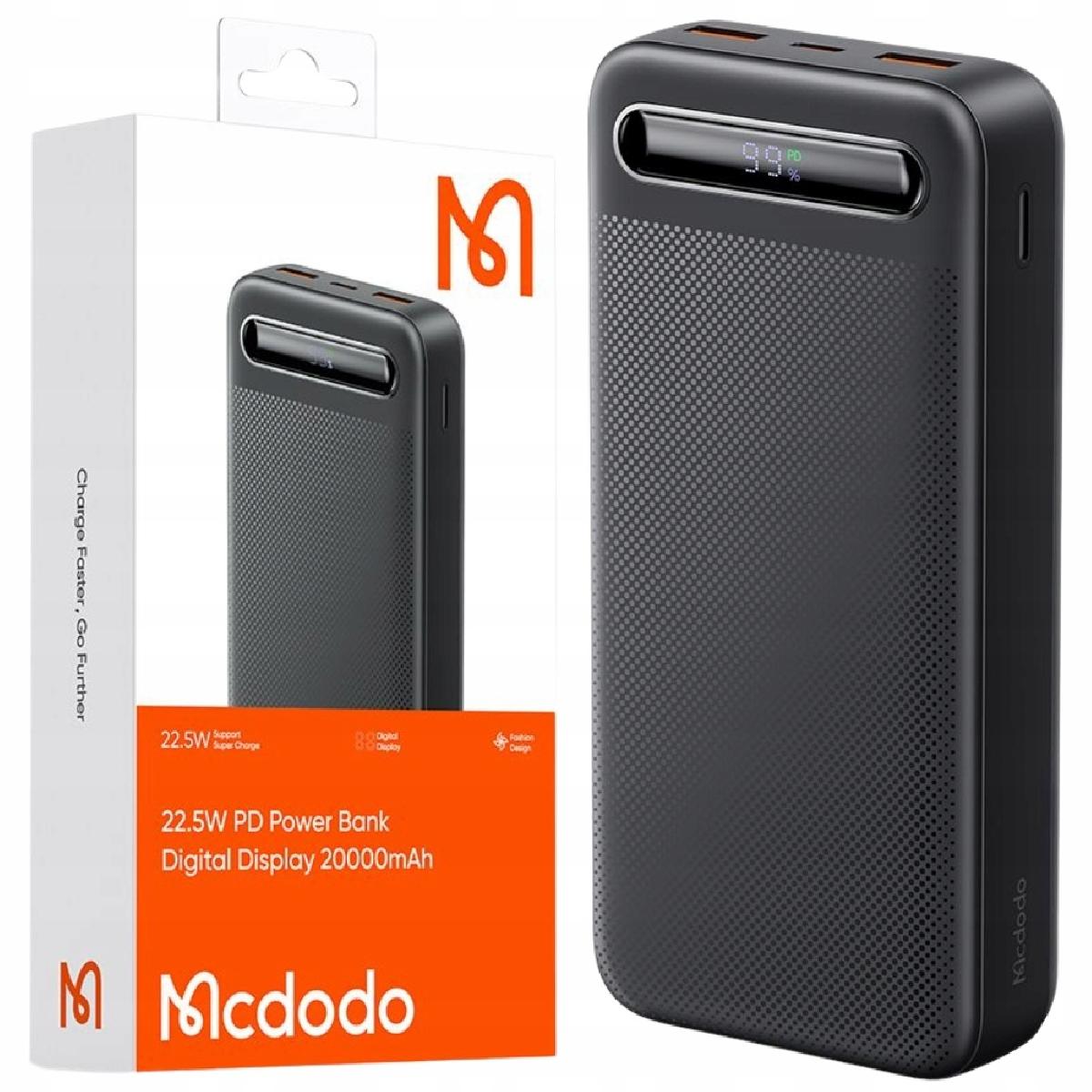 Mcdodo MC-3891 PD Power Bank 22.5 watt Digital Display 20000mAh 2A  black