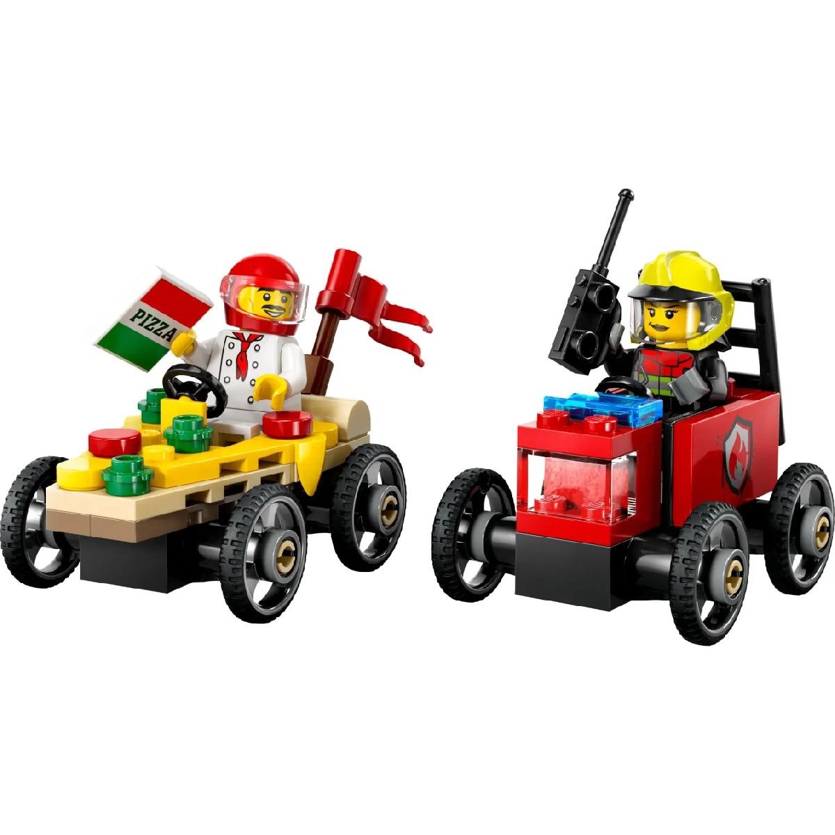 LEGO® City Pizza vs. Fire Truck Race Car (60458)