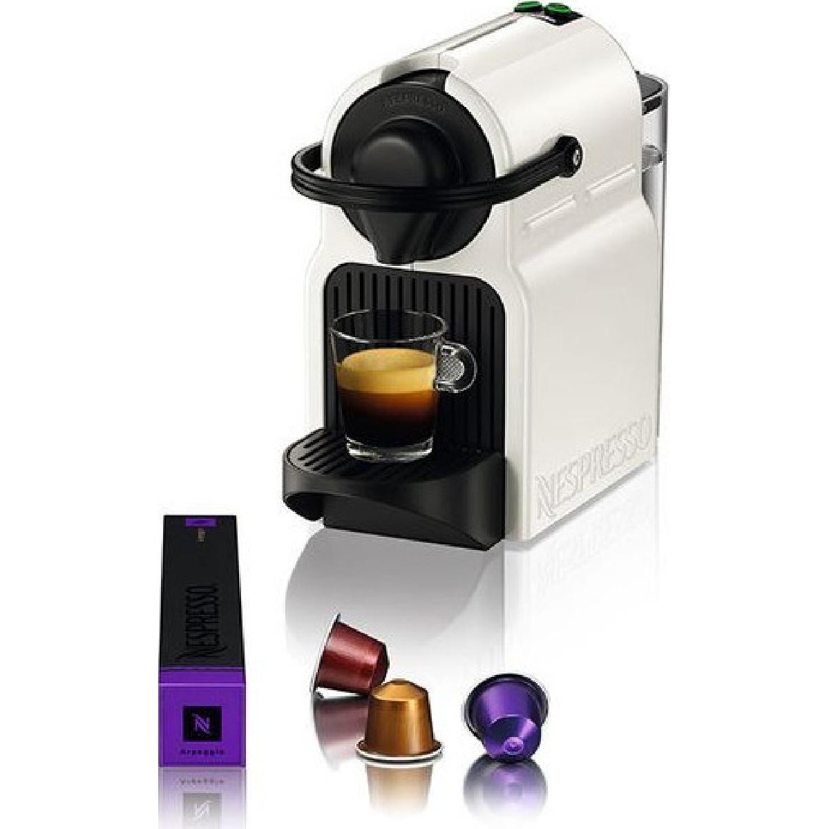 Krups Inissia XN1001 Capsule Καφετιέρα Espresso για Kάψουλες Nespresso white