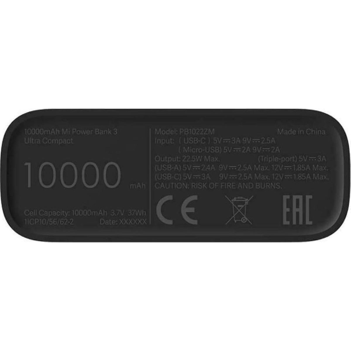 Xiaomi BHR4412GL Mi Powerbank 3 22.5 watt 10000mAh UltraCompact Black